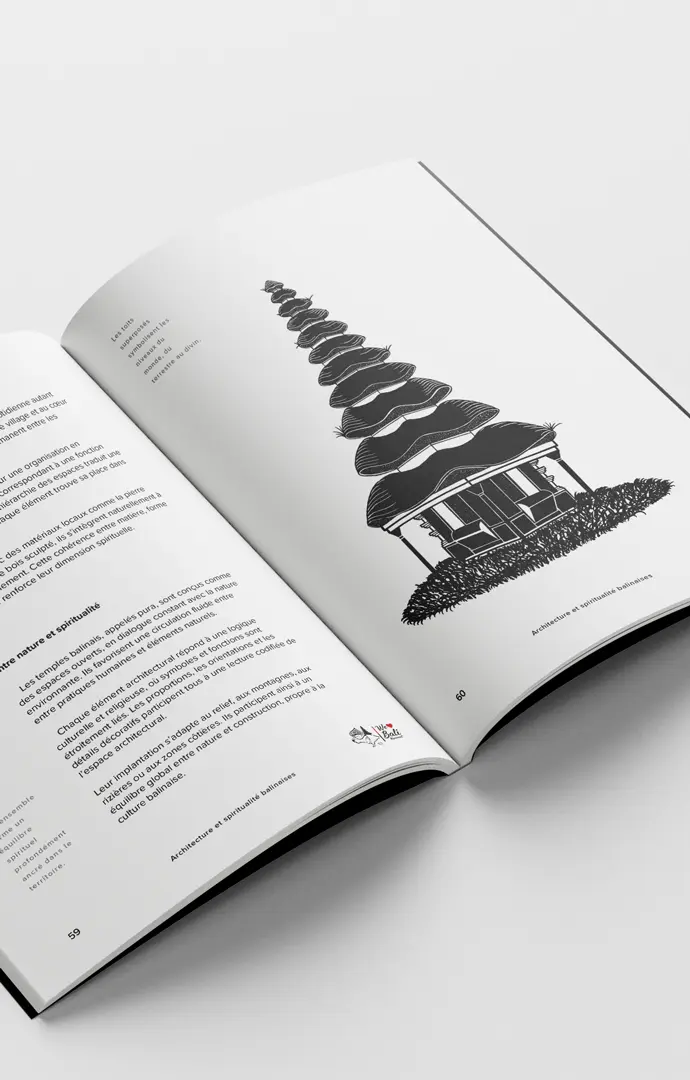 Illustration éditoriale dans un livre ouvert