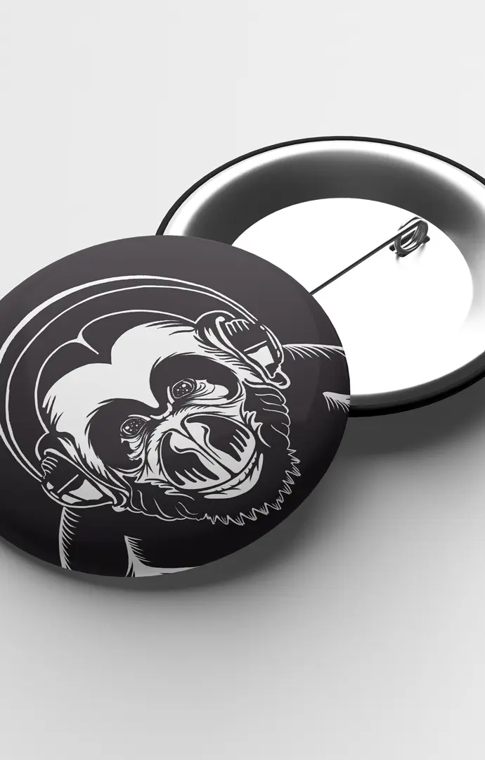 Illustration identitaire appliquée sur badges