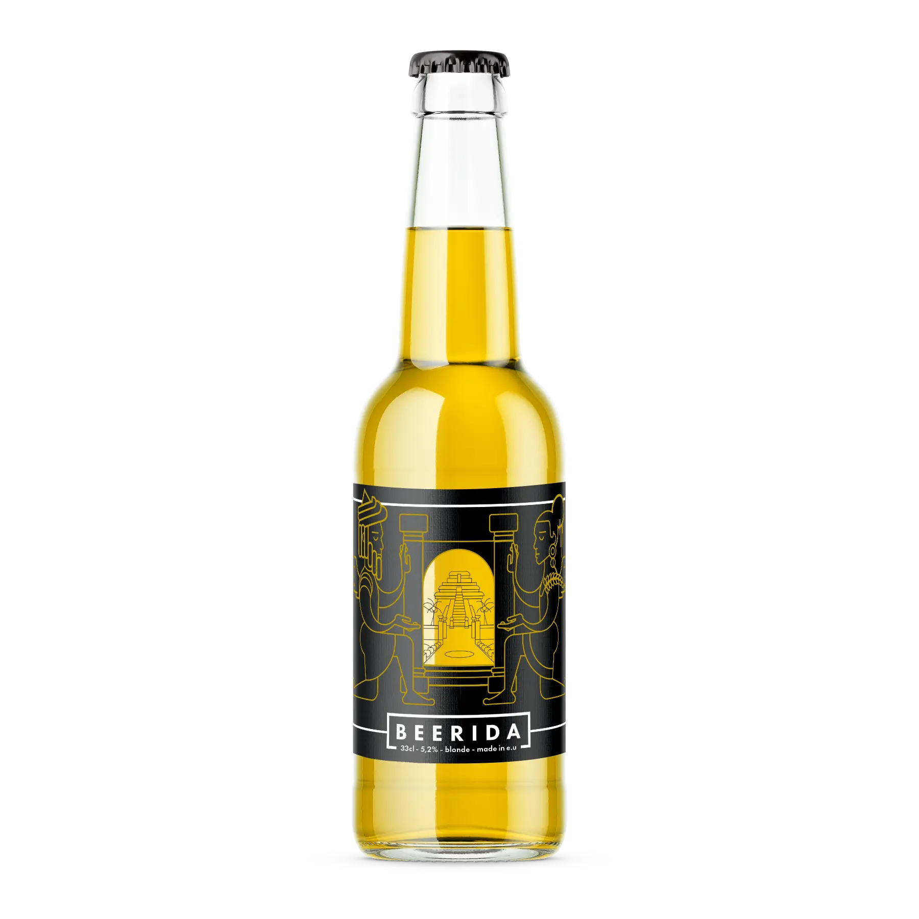 Bouteille Beerida avec étiquette illustrée